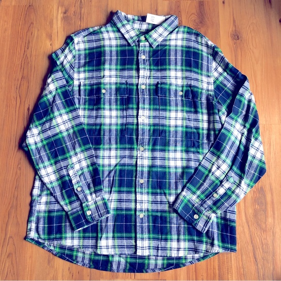 NEW GAP Plaid Shirt Long Sleeve Navy XL Men’s - Picture 4 of 16